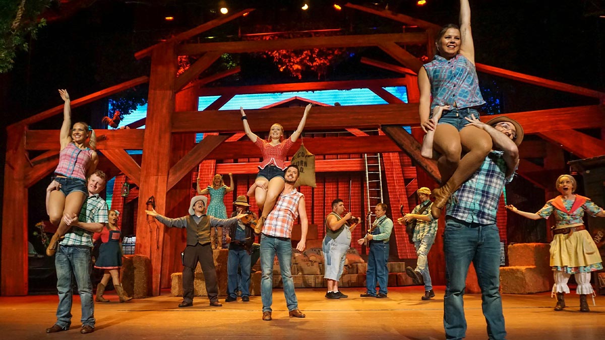 Hatfield and McCoy Dinner Show Performers on Stage